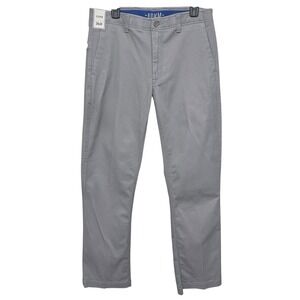 Rowm Pants Men's Size 34x33 Stretch Fabric Grey Flat Front Pockets‎ NWT